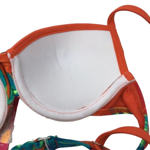 NWT Xhilaration Bralette Push Up Bikini Top Tropical Print Underwire Back XS - Picture 14 of 14